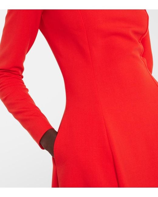 Vestido De Coctel En Mezcla De Lana Oscar de la Renta de color Red