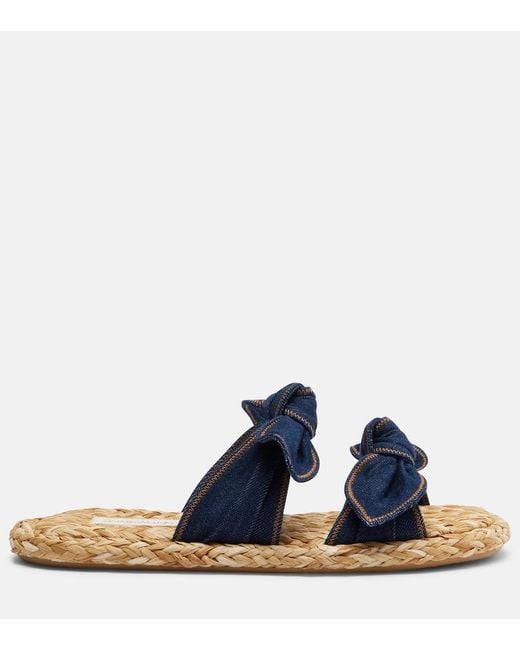 Zimmermann Blue Carousel Denim Espadrille Slides