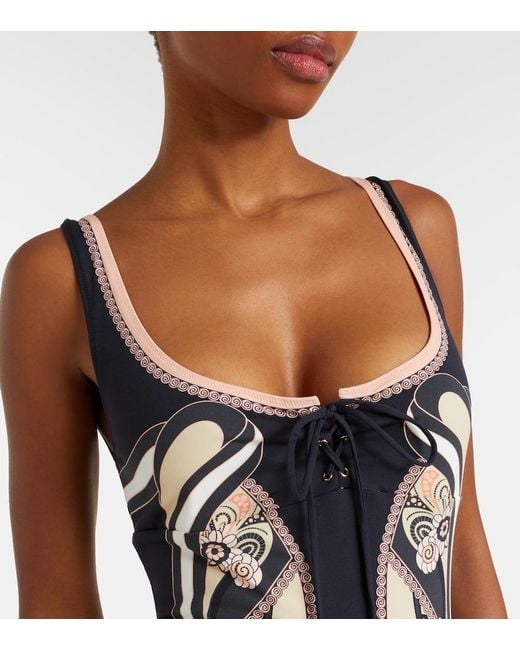 LaDoubleJ Black Sunset Printed Swimsuit