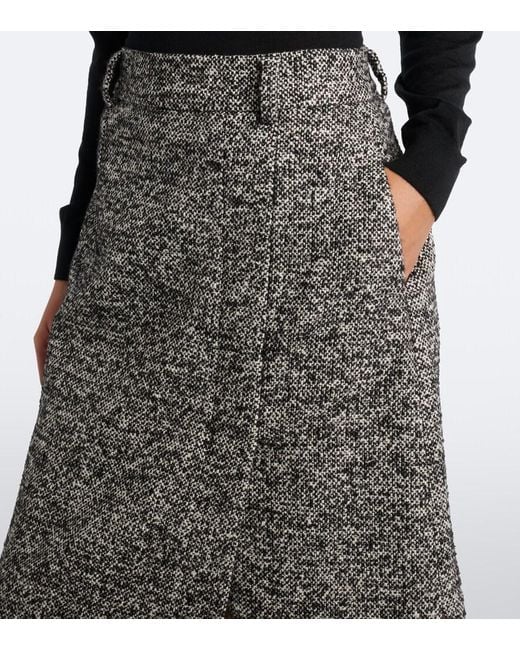Dolce & Gabbana Gray Wool, Silk, And Alpaca-Blend Tweed Pencil Skirt