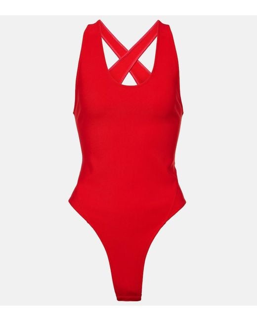 Alaïa Red Jersey Bodysuit