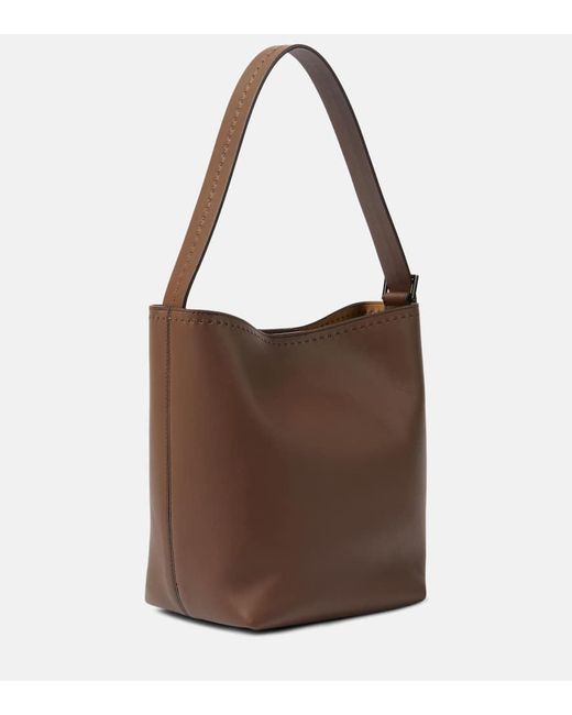 Max Mara Brown Archetipo Leather Shoulder Bag