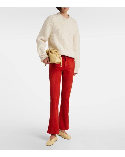 Stouls Dean 22 Low-Rise Suede Flared Pants