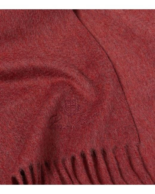 Loro Piana Red Grande Unita Cashmere Scarf