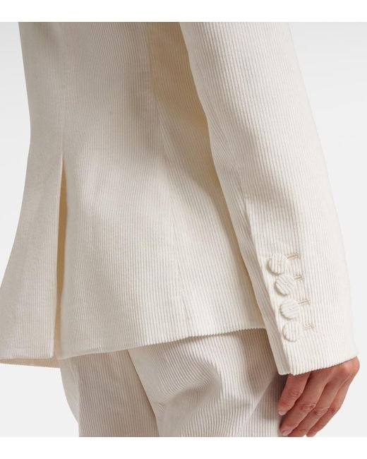 Gabriela Hearst White Louisa Cotton Corduroy Blazer