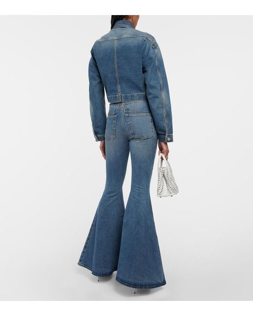 Alaïa Blue Cropped Denim Jacket