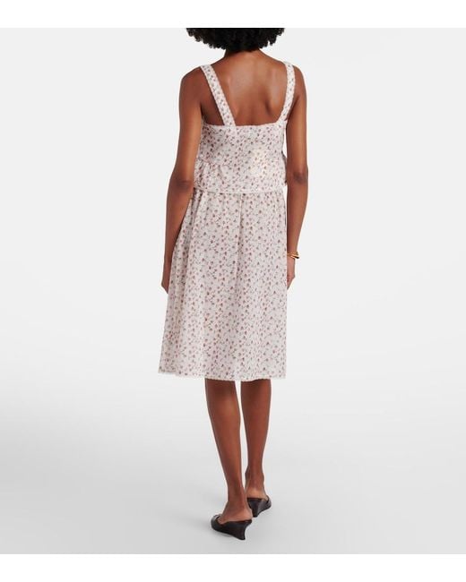 Posse Natural Charlotte Floral Cotton Midi Skirt