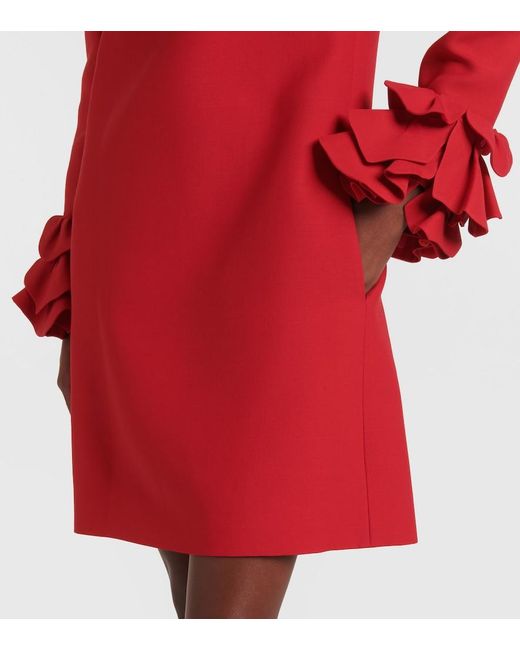 Valentino Red Crepe Couture Ruffled Minidress