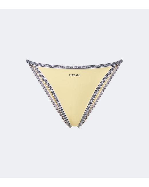 Culotte De Bikini A Broderies Greca Versace en coloris White