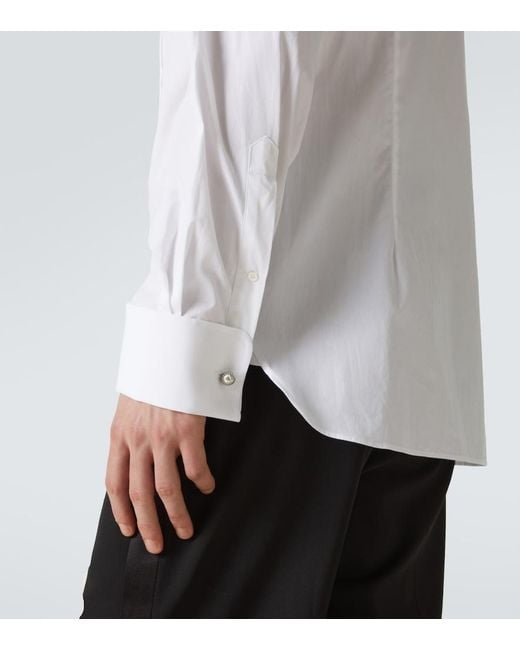 Tom Ford White Cotton Voile Tuxedo Shirt for men