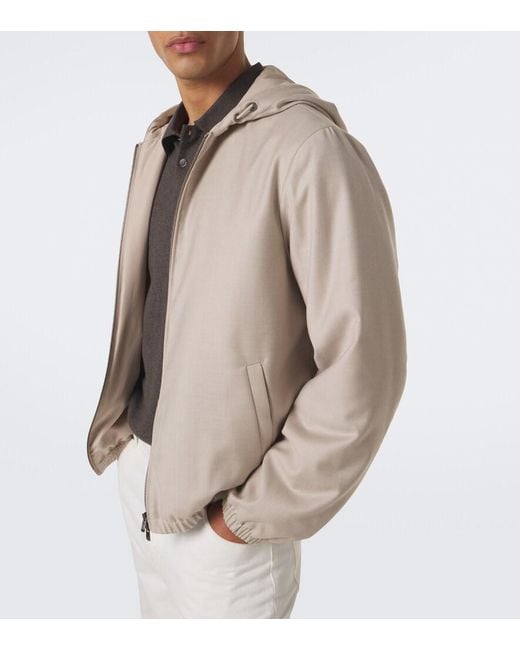 Agnona Natural Hooded Wool Jacket for men