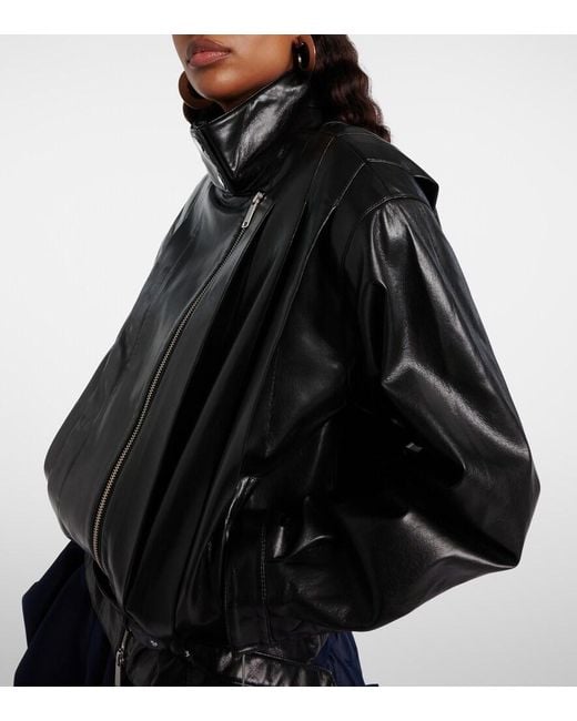 Chaqueta Biker Con Cinturon Self-Portrait de color Black