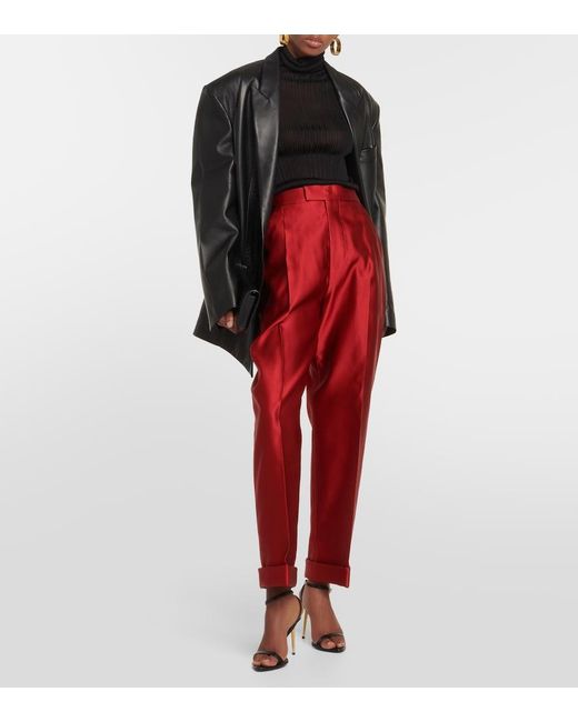 Tom Ford Silk Duchesse Tapered Pants