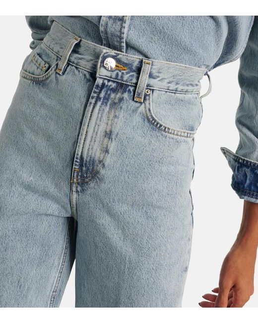 Totême Blue High-Rise Wide-Leg Jeans
