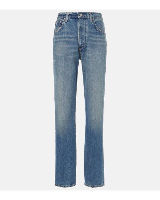 Citizens of Humanity Blue Baretta High-rise Straight Jeans