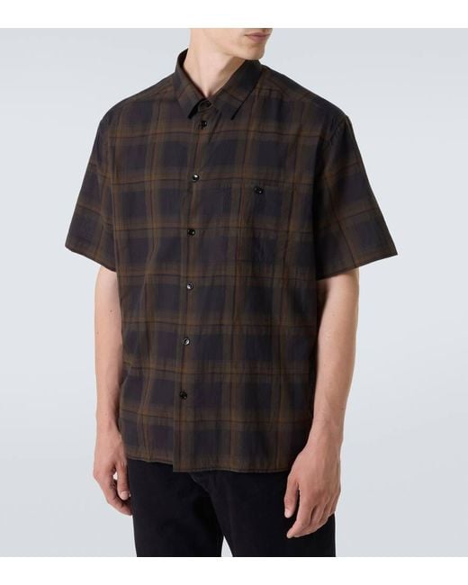 Chemise En Coton A Carreaux Saint Laurent pour homme en coloris Black