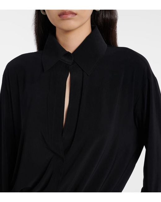 Norma Kamali Black Flared Midi Dress