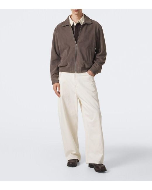 FRAME Brown Suede Blouson Jacket for men