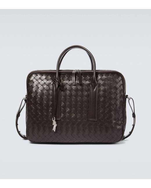 Bottega Veneta Black Getaway Large Leather Briefcase for men