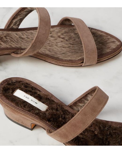 The Row Brown Sandalen Awar Aus Veloursleder