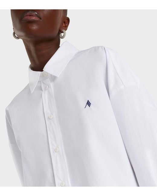 The Attico White Diana Oversized Cotton Shirt