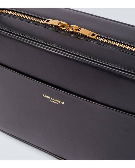 Saint Laurent White Paris Leather Camera Case for men