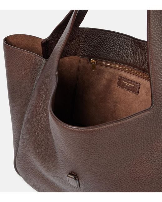 Saint Laurent Brown Le 5 A 7 Bea Large Leather Shopper