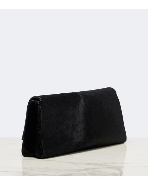 Khaite Black Audrey Medium Calf Hair Clutch