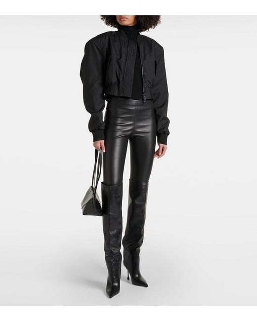 Wardrobe NYC Black Cropped Bomber Jacket