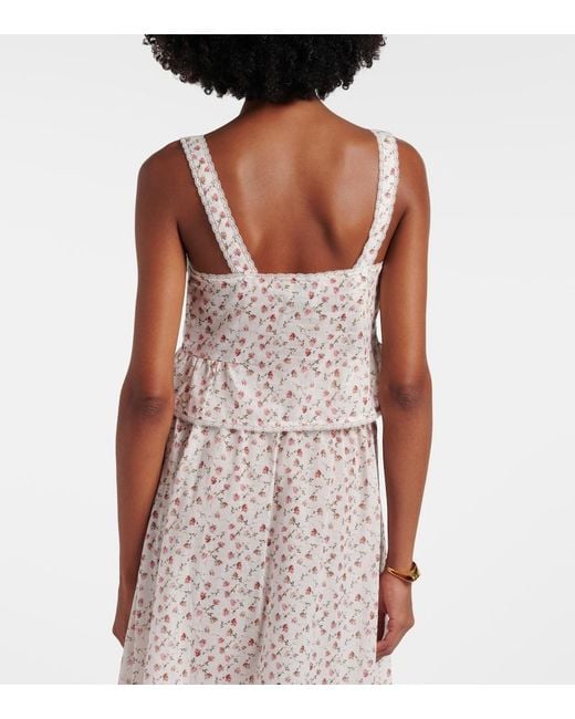Posse Natural Charlotte Floral Cotton Top