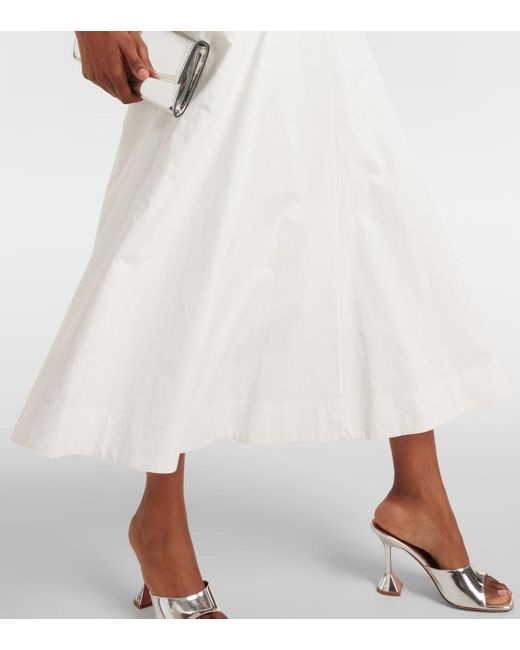 Roland Mouret White One-Shoulder Cotton Poplin Midi Dress
