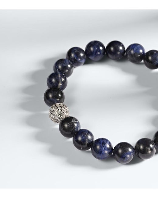 Sydney Evan Blue 14Kt Beaded Bracelet With Diamonds for men