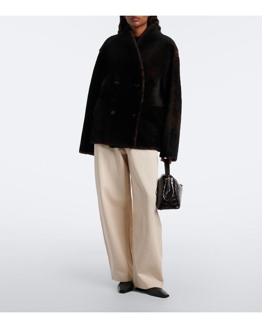 Loulou de Saison Black Catherine Reversible Shearling Jacket