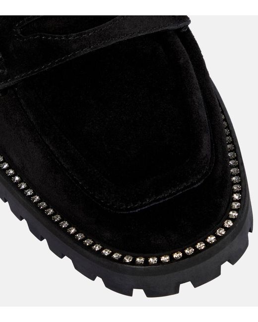 Jimmy Choo Black Deanna Suede Loafers
