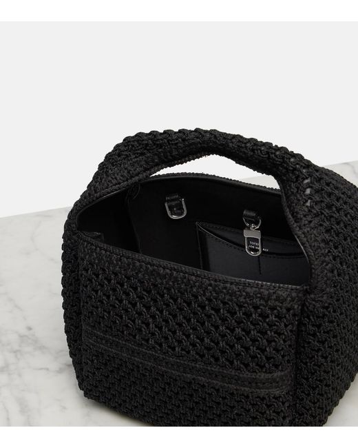 Totême  Black Tote Bag Aus Haekelstrick