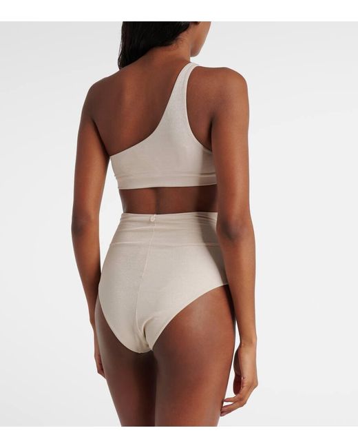 Max Mara Natural One-shoulder Lurex® Bikini Top