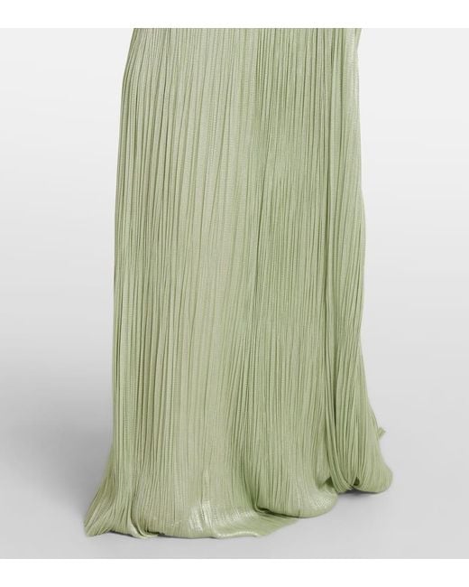 Maria Lucia Hohan Green Kamina Cutout Silk Tulle Bustier Gown