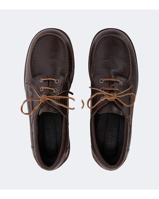 Studio Nicholson Black Guston Leather Boat Shoes for men