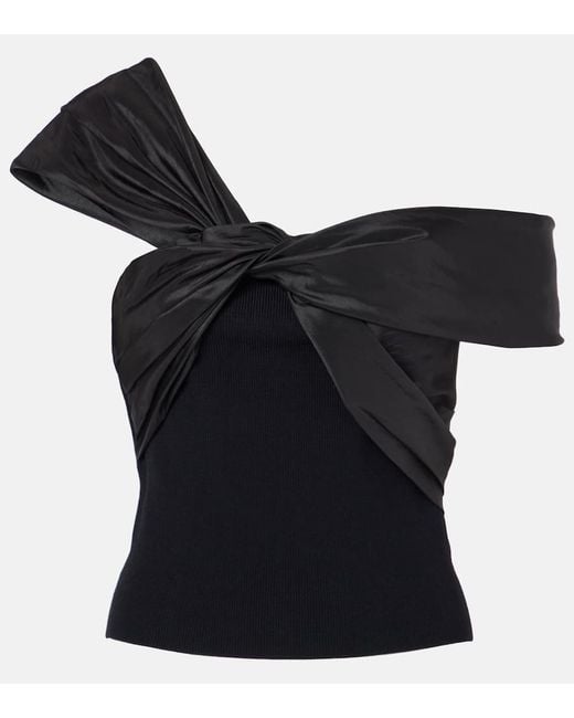 Jonathan Simkhai Black Top Celiana Aus Taft