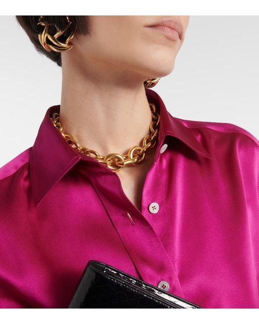 Tom Ford Pink Silk Satin Shirt