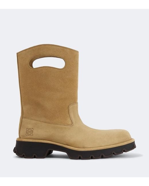 Loewe Natural Bobby Cutout Suede Mid-Calf Boots for men
