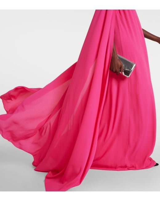 Carolina Herrera Pink Caped Gown