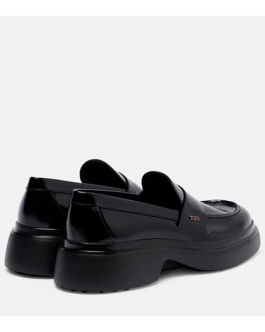 Tod's Black Leather Loafers