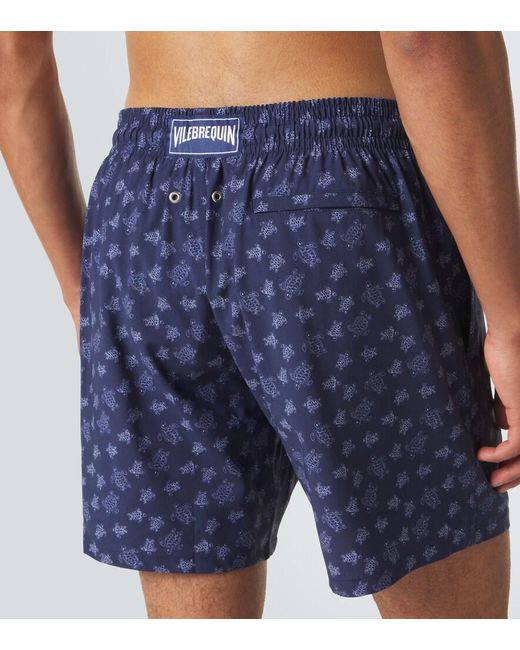 Vilebrequin Blue Printed Wool Swim Trunks for men