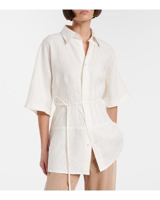 Plan C White Linen Shirt