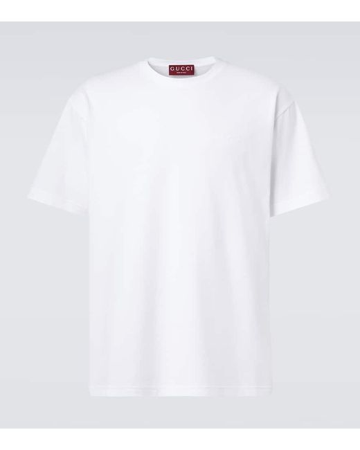 Gucci T-Shirt Double G Aus Baumwoll-Jersey in White für Herren