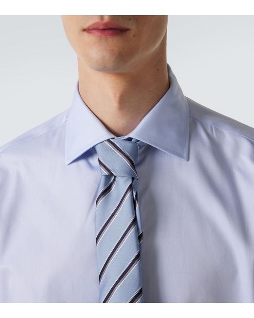 Canali Blue Cotton Shirt for men