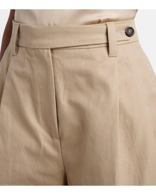 Brunello Cucinelli Natural Cotton And Linen Shorts