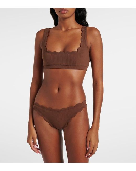Marysia Swim Brown Antibes Scalloped Bikini Botom