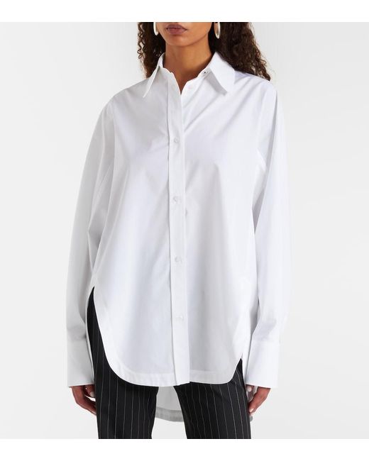 Sportmax White Ovest Oversized Cotton Poplin Shirt